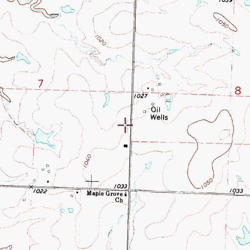 Topographic Map of South Maple Grove School (historical), KS