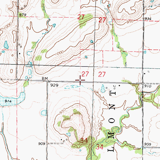 Topographic Map of West Buffalo School (historical), KS