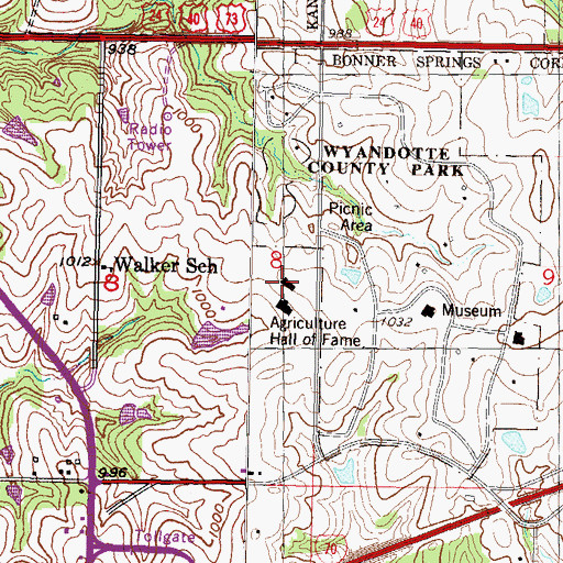 Topographic Map of National Agricultural Center and Hall of Fame, KS