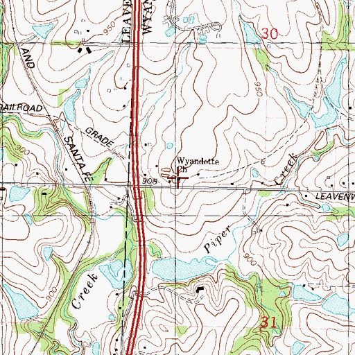 Topographic Map of Coffey School (historical), KS