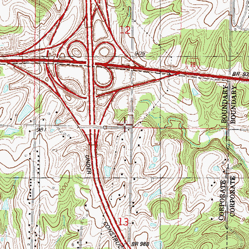 Topographic Map of Mount Zion Church (historical), KS