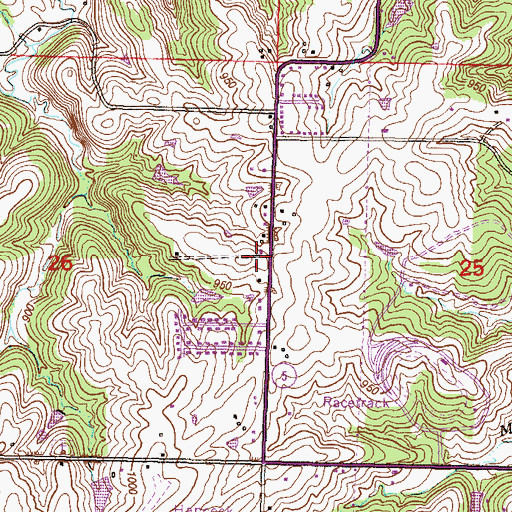 Topographic Map of Pleasant Ridge School (historical), KS