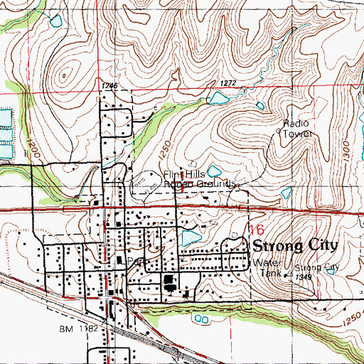 Topographic Map of Flint Hills Rodeo Grounds, KS