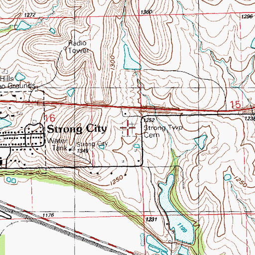 Topographic Map of Strong Township Cemetery, KS