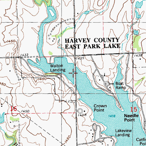 Topographic Map of Harvey County East Park, KS