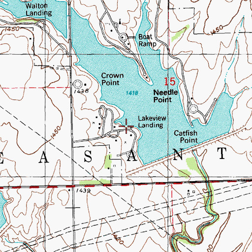 Topographic Map of Lake View Landing, KS