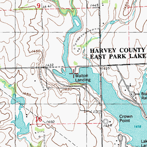 Topographic Map of Walton Landing, KS