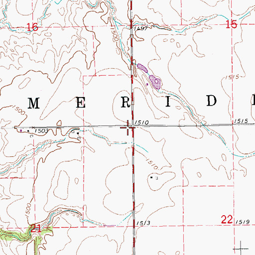 Topographic Map of Township of Meridian, KS
