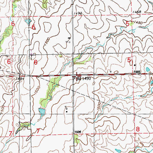 Topographic Map of Pleasant Valley School (historical), KS