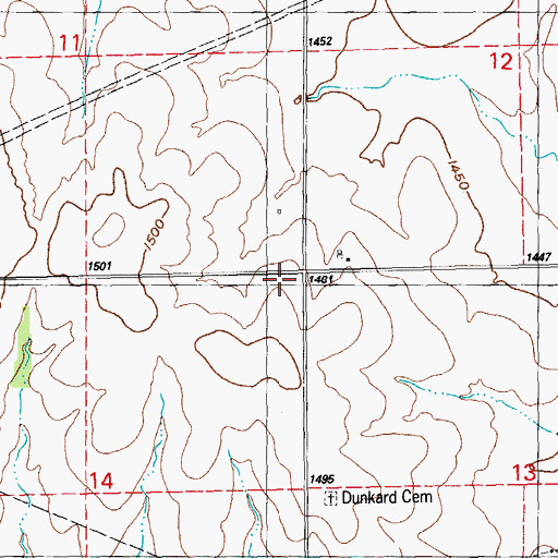 Topographic Map of Ridge School (historical), KS