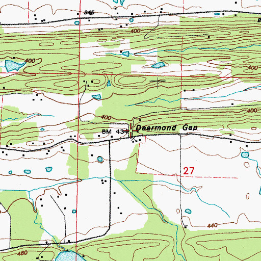 Topographic Map of Dearmond Gap, AR