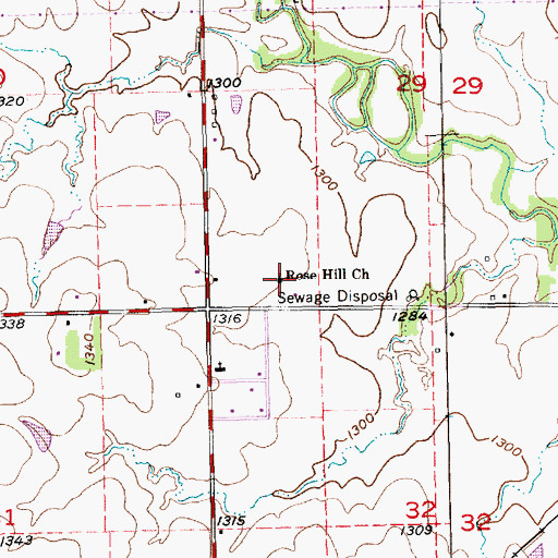 Topographic Map of Rose Hill Bible Church, KS
