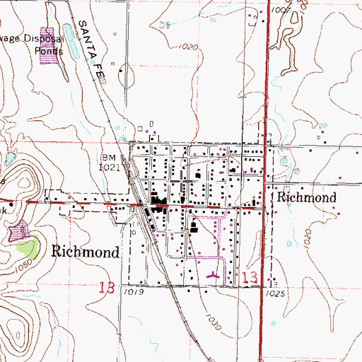 Topographic Map of Richmond, KS