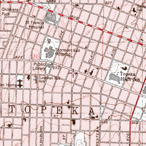 Topographic Map of First Church of the Nazarene, KS