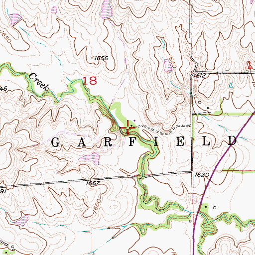 Topographic Map of Bens Branch, KS