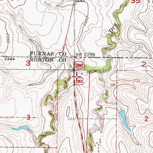 Topographic Map of Hanback (historical), KS