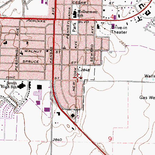 Topographic Map of Calvary Mennonite Church, KS