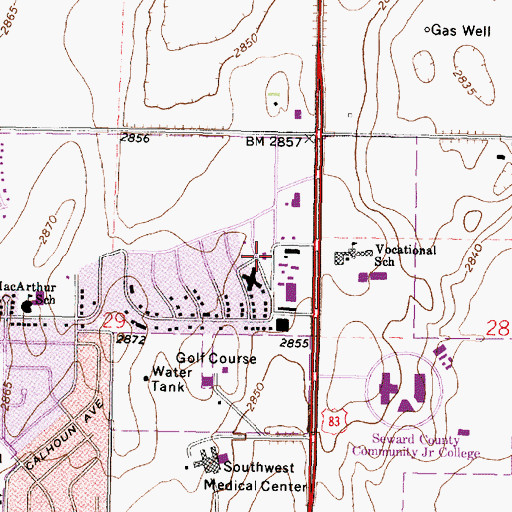Topographic Map of Liberal Church of the Nazarene, KS