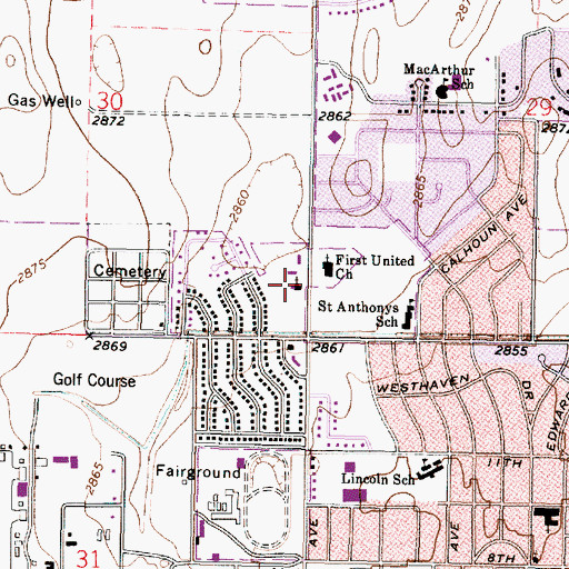Topographic Map of Emmanuel Southern Baptist Church, KS