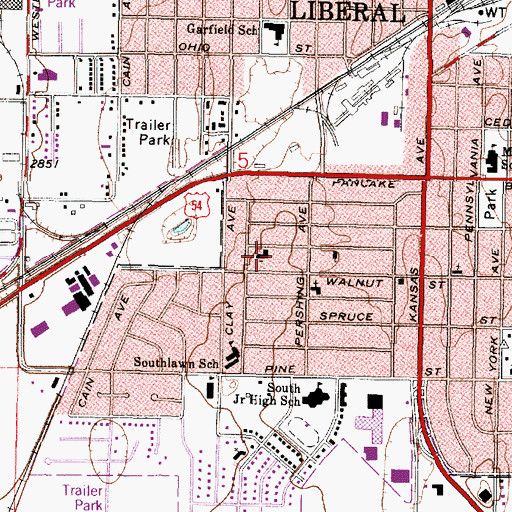 Topographic Map of Fellowship Baptist Church, KS