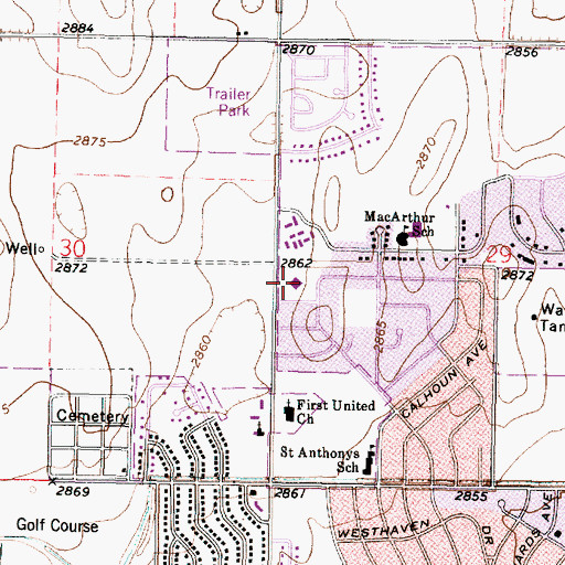 Topographic Map of First Assembly of God Church, KS