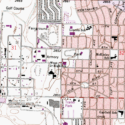Topographic Map of First Southern Baptist Church, KS