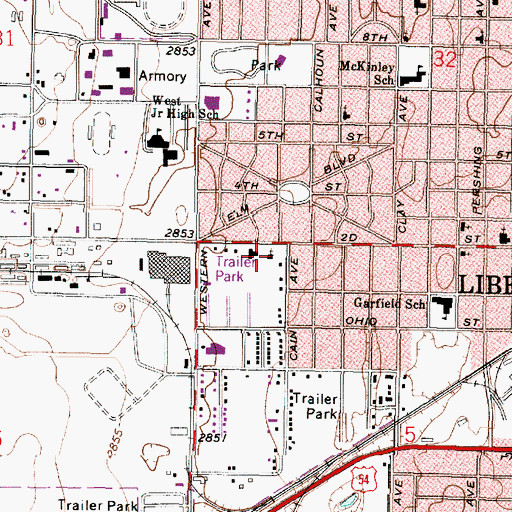 Topographic Map of Good Shepherd Lutheran Church, KS