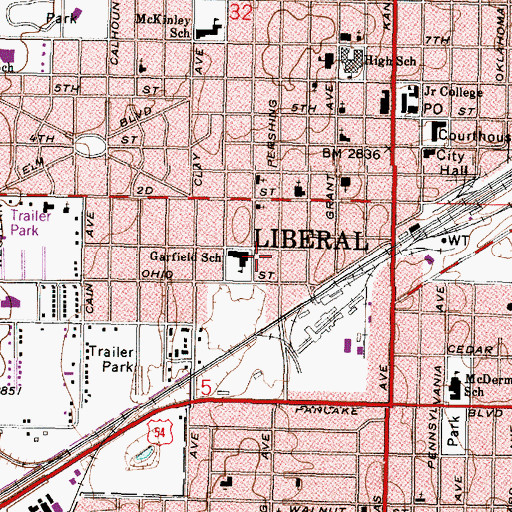 Topographic Map of Grace Baptist Temple, KS
