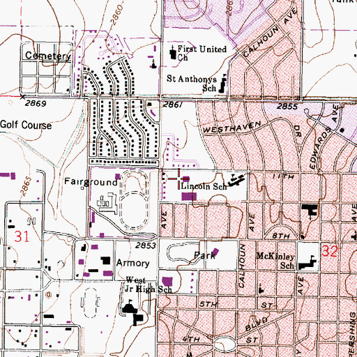 Topographic Map of Grace Evangelical Lutheran Church, KS