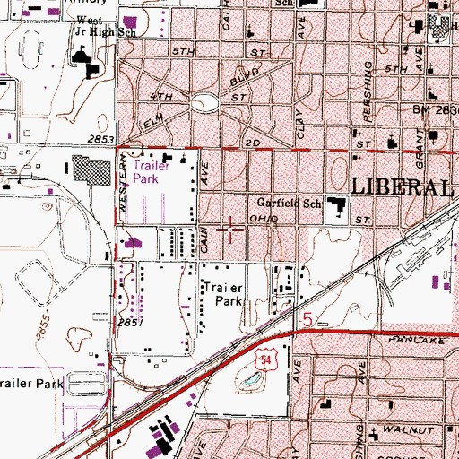 Topographic Map of Holy Sanctuary Church of God in Christ, KS