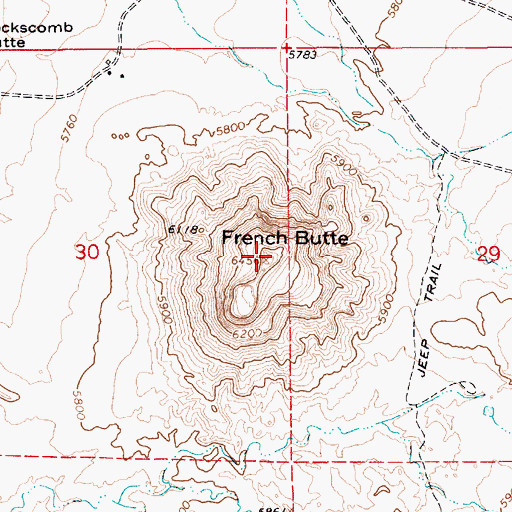 Topographic Map of French Butte, AZ