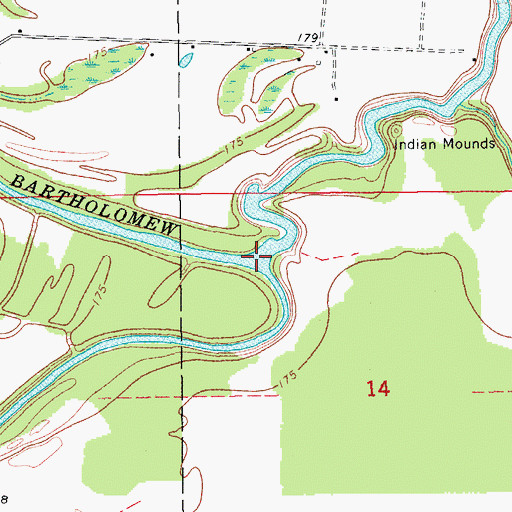 Topographic Map of Deep Bayou, AR