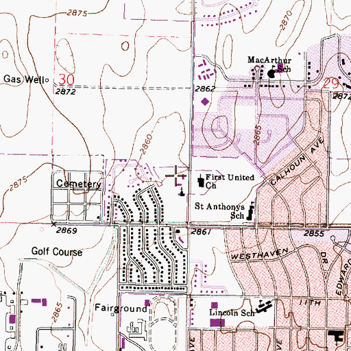 Topographic Map of Liberal Friends Church, KS