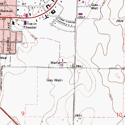Topographic Map of Lowry Addition Industrial Park, KS