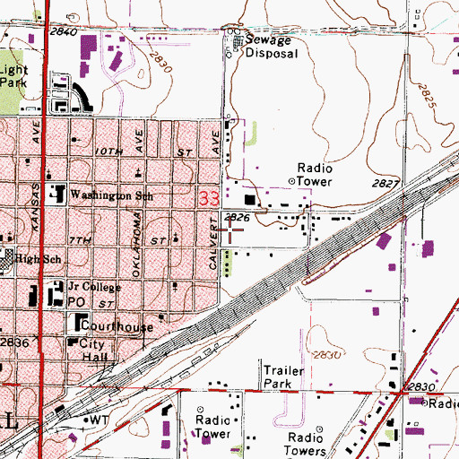 Topographic Map of Mahuron Park, KS