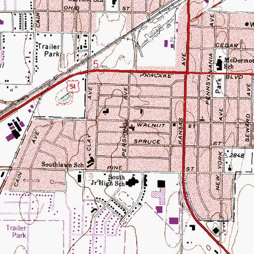 Topographic Map of Christian Heritage Church, KS