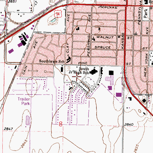 Topographic Map of McCray Park, KS