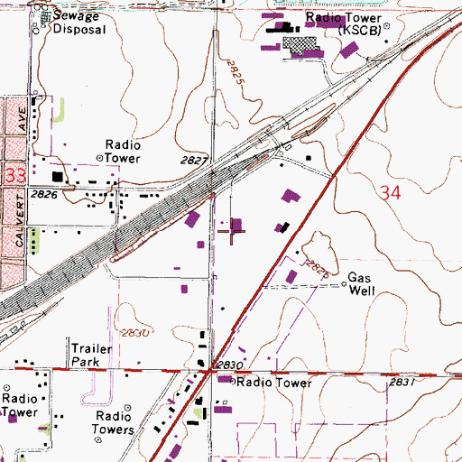 Topographic Map of Mid - America Development Industrial Park, KS
