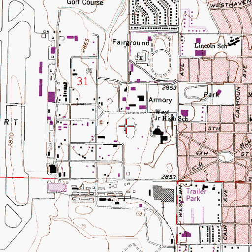 Topographic Map of Redskin Field, KS