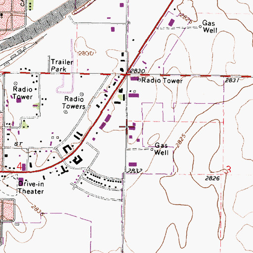 Topographic Map of Sage Industrial Park, KS