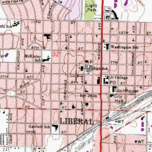 Topographic Map of Saint Andrews Episcopal Church, KS