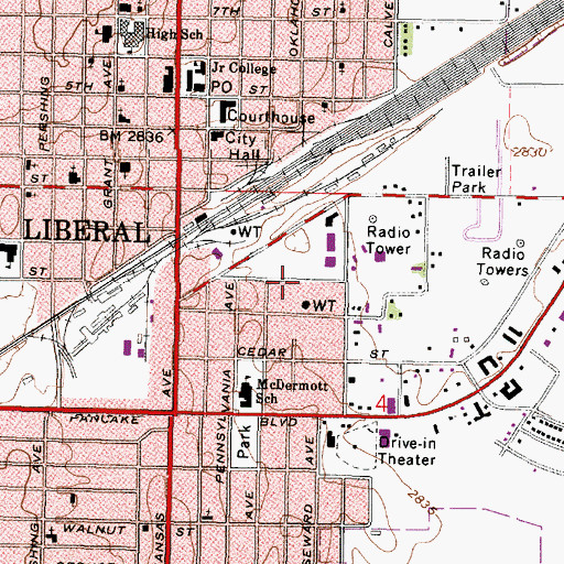 Topographic Map of Tower Park, KS
