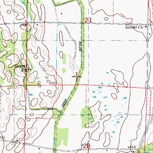 Topographic Map of Deep Ditch, AR