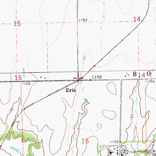 Topographic Map of Erie, OK