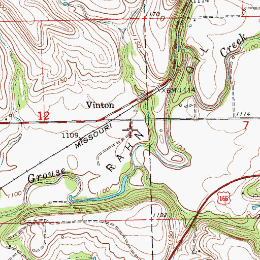 Topographic Map of Vinton, KS