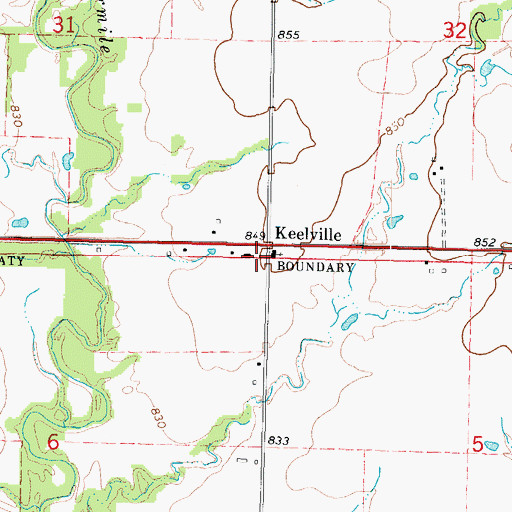 Topographic Map of Keelville, KS