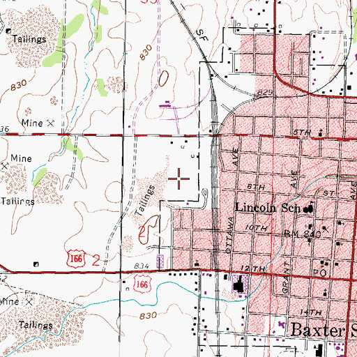 Topographic Map of Baxter Junction, KS