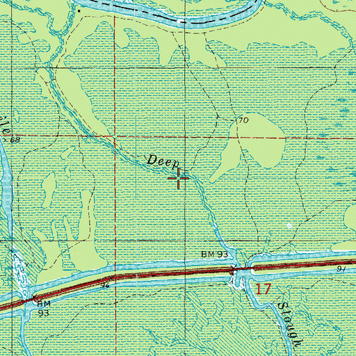 Topographic Map of Deep Slough, AR