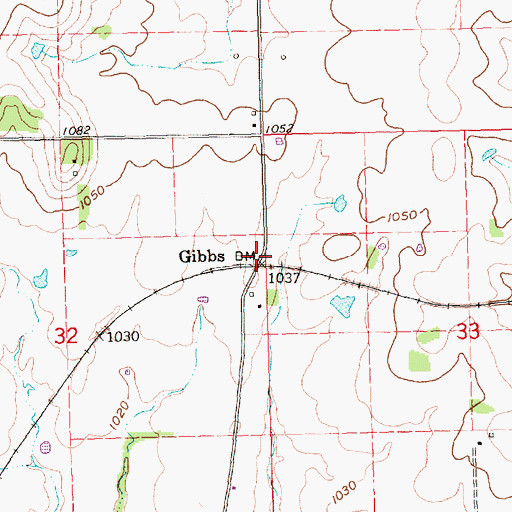 Topographic Map of Gibbs, KS