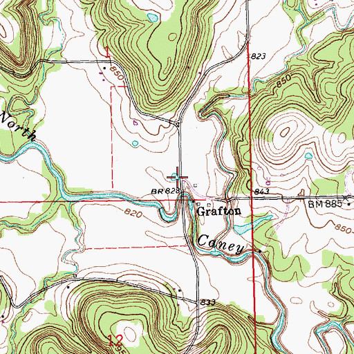 Topographic Map of Grafton, KS